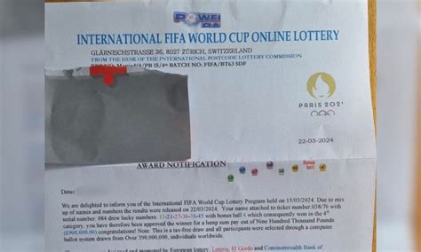 international fifa world cup online lottery letter 2023